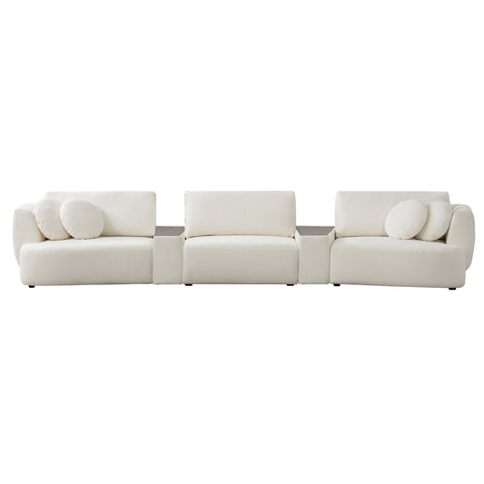 3-Seat Curved Modular Sofa with Generous Dimensions