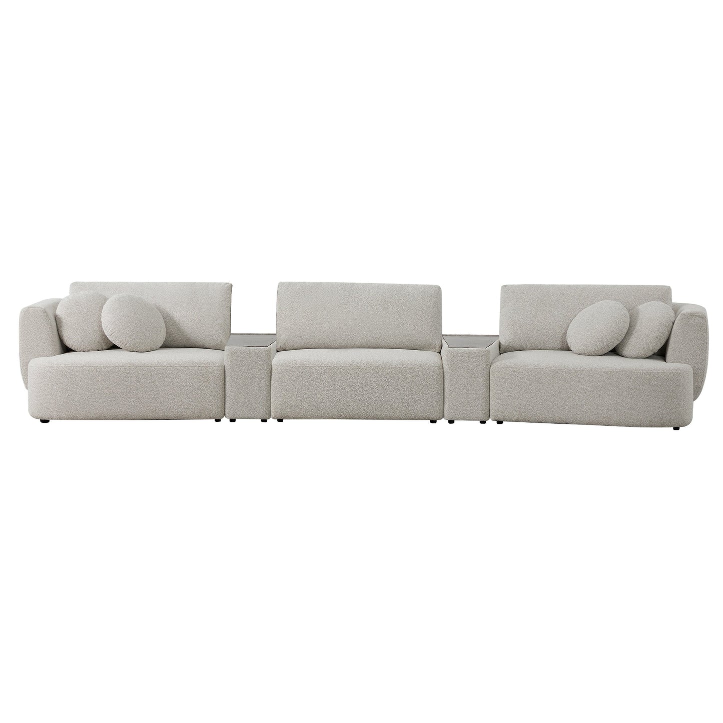 3-Seat Curved Modular Sofa with Generous Dimensions