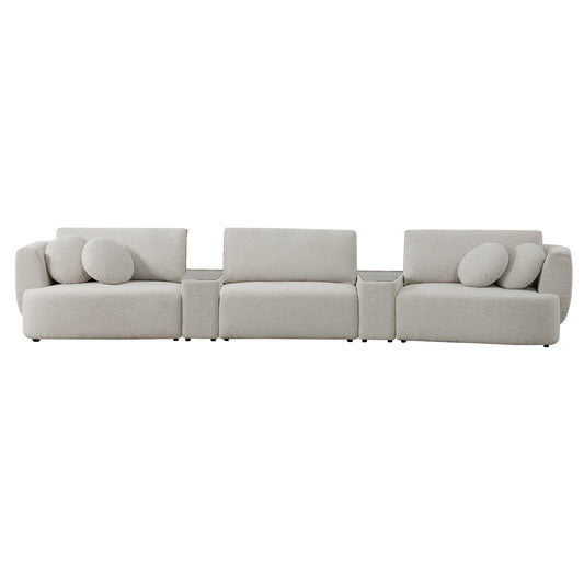 3-Seat Curved Modular Sofa with Generous Dimensions