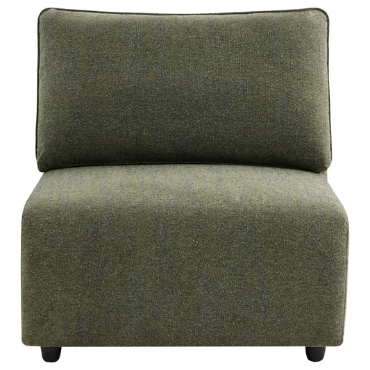 3-Seat Curved Sofa with Wooden Legs in Teleri Fabric