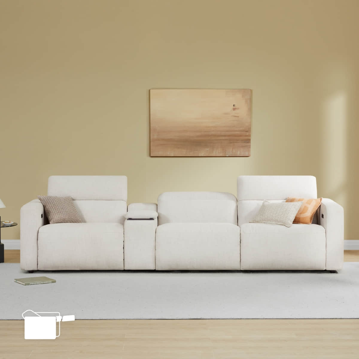 3-Seat Reclining Sectional Sofa with Power Headrest