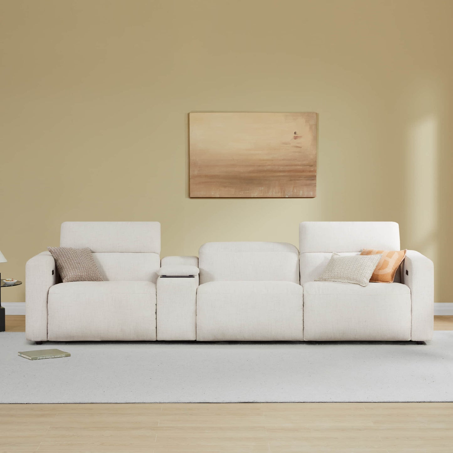 3-Seat Reclining Sectional Sofa with Power Headrest