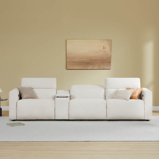 3-Seat Reclining Sectional Sofa with Power Headrest