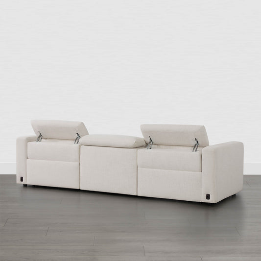 3-Seat Reclining Sectional Sofa with Power Headrest
