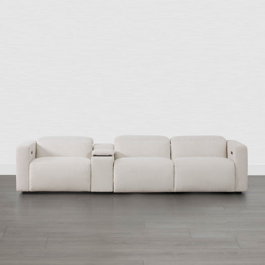 3-Seat Reclining Sectional Sofa with Power Headrest