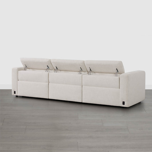 3-Seat Reclining Sectional Sofa with Power Headrest