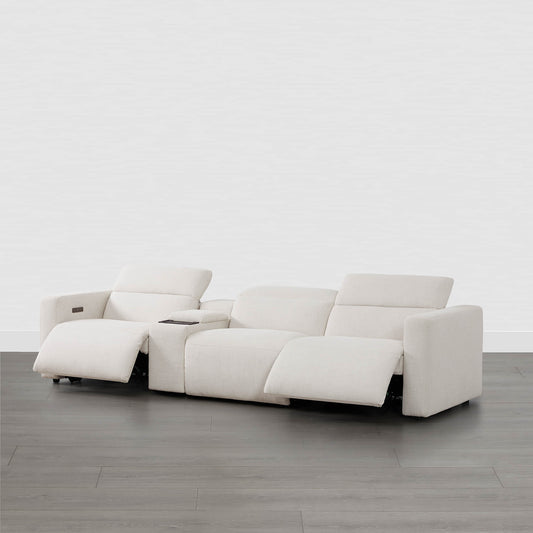 3-Seat Reclining Sectional Sofa with Power Headrest