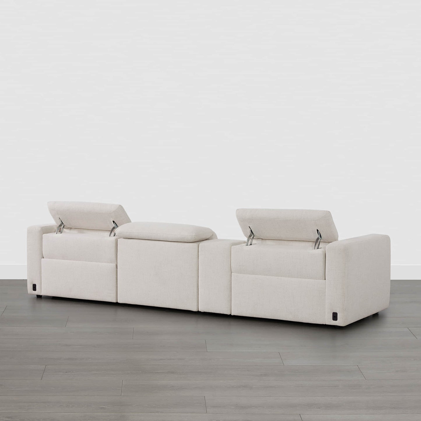 3-Seat Reclining Sectional Sofa with Power Headrest
