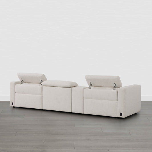 3-Seat Reclining Sectional Sofa with Power Headrest