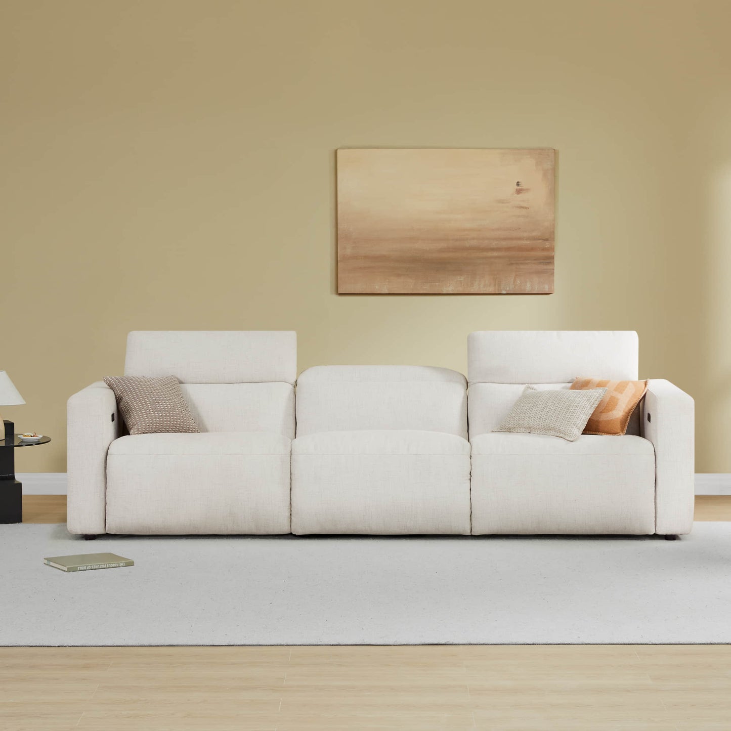 3-Seat Reclining Sectional Sofa with Power Headrest