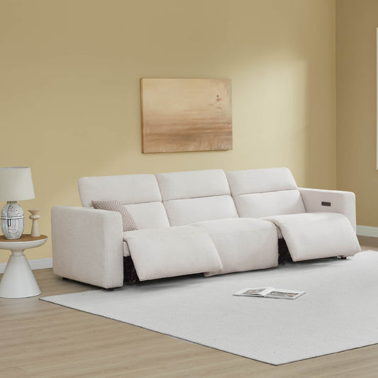 3-Seat Reclining Sectional Sofa with Power Headrest