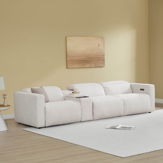 3-Seat Reclining Sectional Sofa with Power Headrest