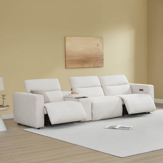 3-Seat Reclining Sectional Sofa with Power Headrest