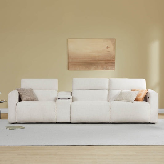 3-Seat Reclining Sectional Sofa with Power Headrest