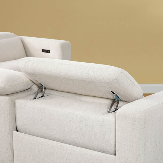 3-Seat Reclining Sectional Sofa with Power Headrest