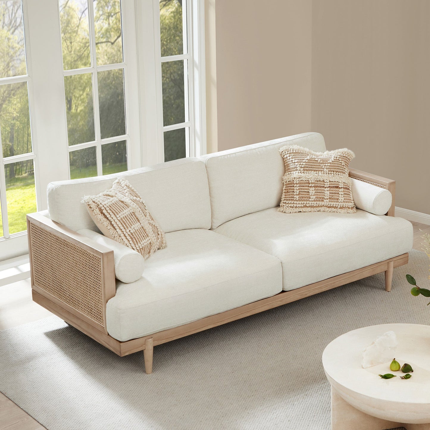 3-Seater Cane Sofa in Modern Design (78.75'')