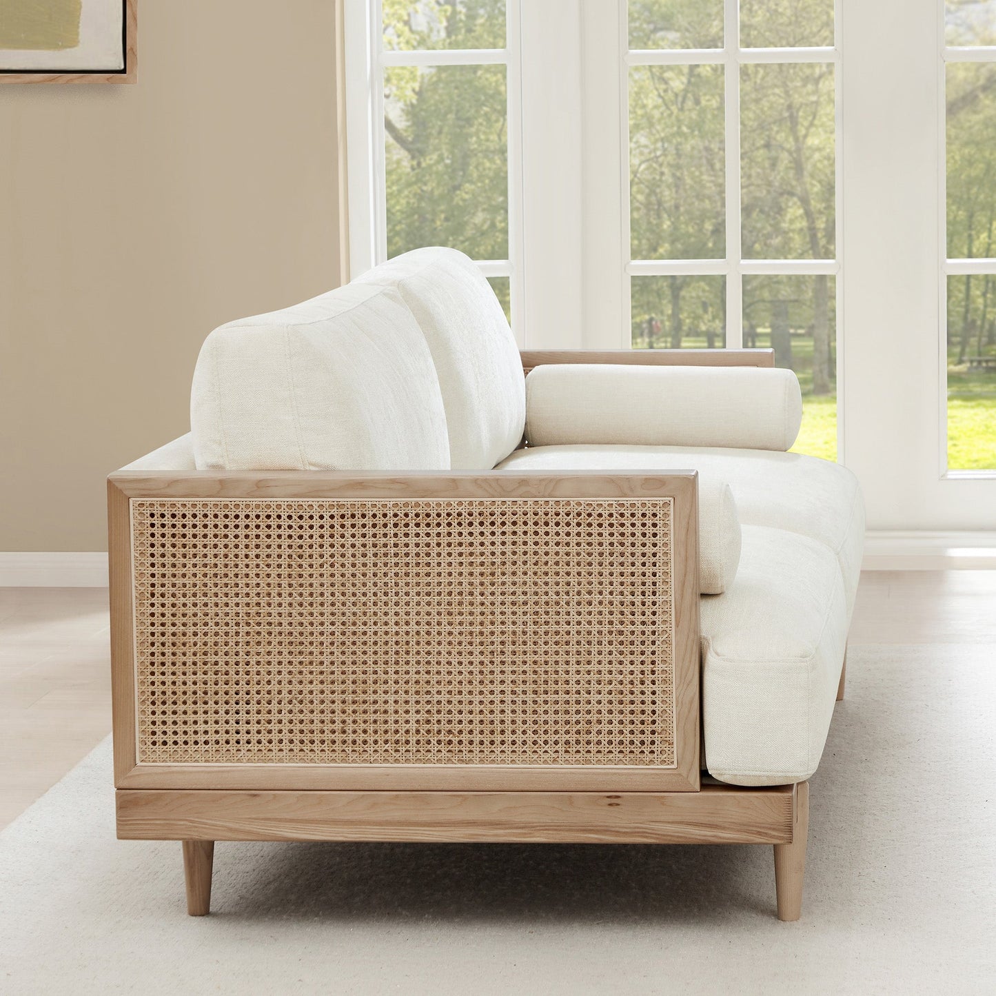 3-Seater Cane Sofa in Modern Design (78.75'')