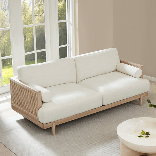 3-Seater Cane Sofa in Modern Design (78.75'')