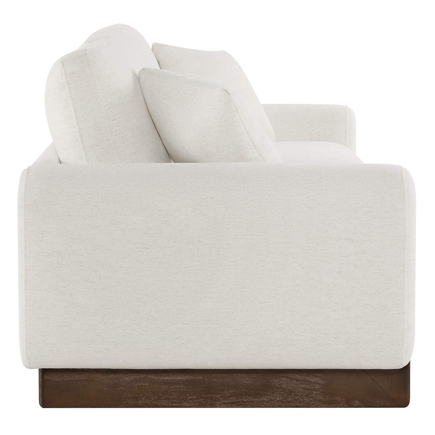 3-Seater Chenille Sofa with Birch Wood Base