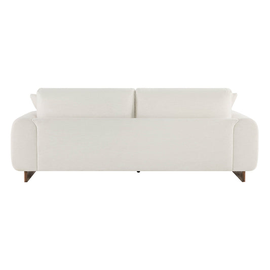 3-Seater Chenille Sofa with Birch Wood Base