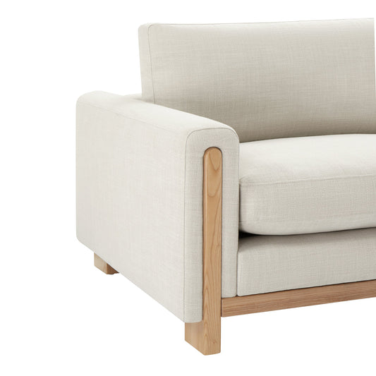 3-Seater Sofa in Performance Fabric with Ash Wood Base
