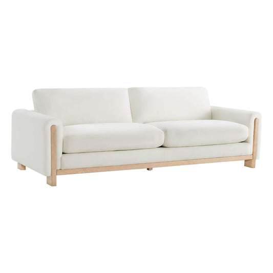 3-Seater Sofa in Performance Fabric with Ash Wood Base