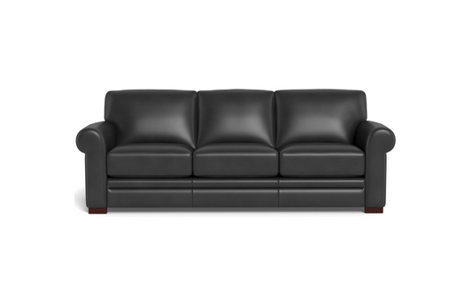 3-Seater Sofa in Waxy Pull-Up Leather with Classic Design