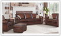 3-Seater Sofa in Waxy Pull-Up Leather with Classic Design