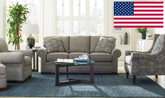 Parkston Sofa Set in Soft Grey Fabric with Clean Lines