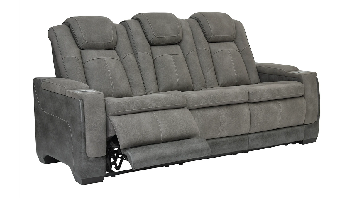 3-Seater Leather Power Reclining Sofa with Modern Heritage Design