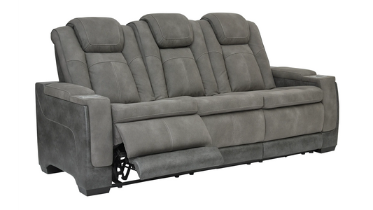 3-Seater Leather Power Reclining Sofa with Modern Heritage Design