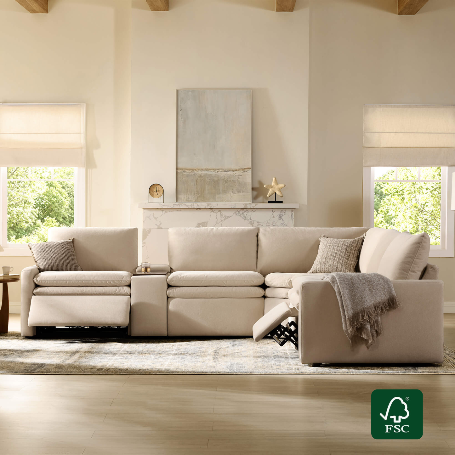 4-Seat Modular Reclining Sofa with Zero Gravity Design