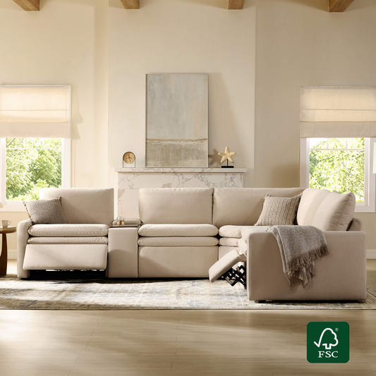 4-Seat Modular Reclining Sofa with Zero Gravity Design