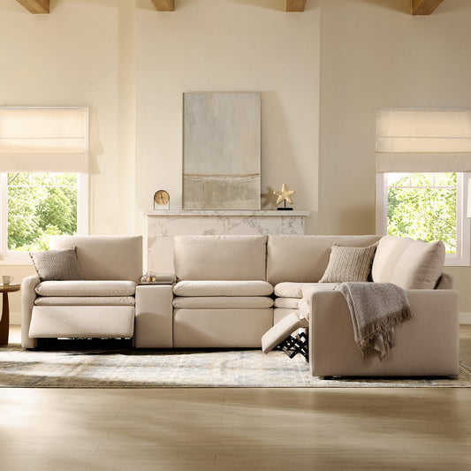 4-Seat Modular Reclining Sofa with Zero Gravity Design