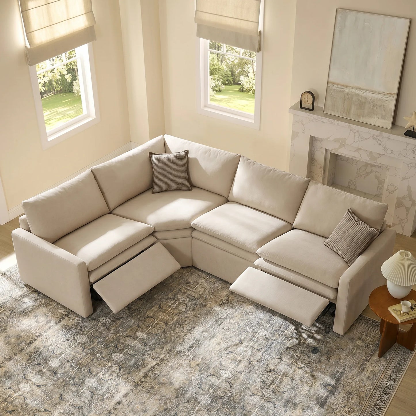 4-Seat Modular Reclining Sofa with Zero Gravity Design
