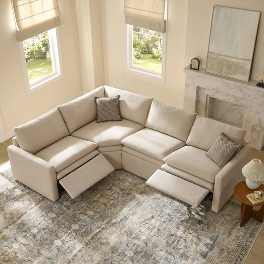 4-Seat Modular Reclining Sofa with Zero Gravity Design