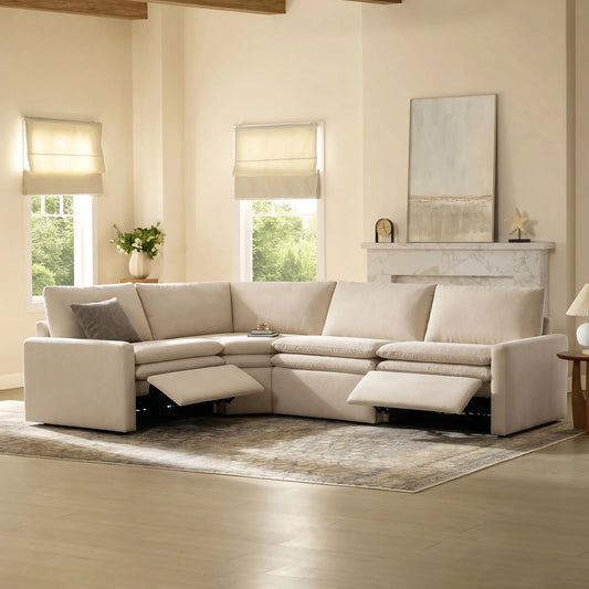 4-Seat Modular Reclining Sofa with Zero Gravity Design