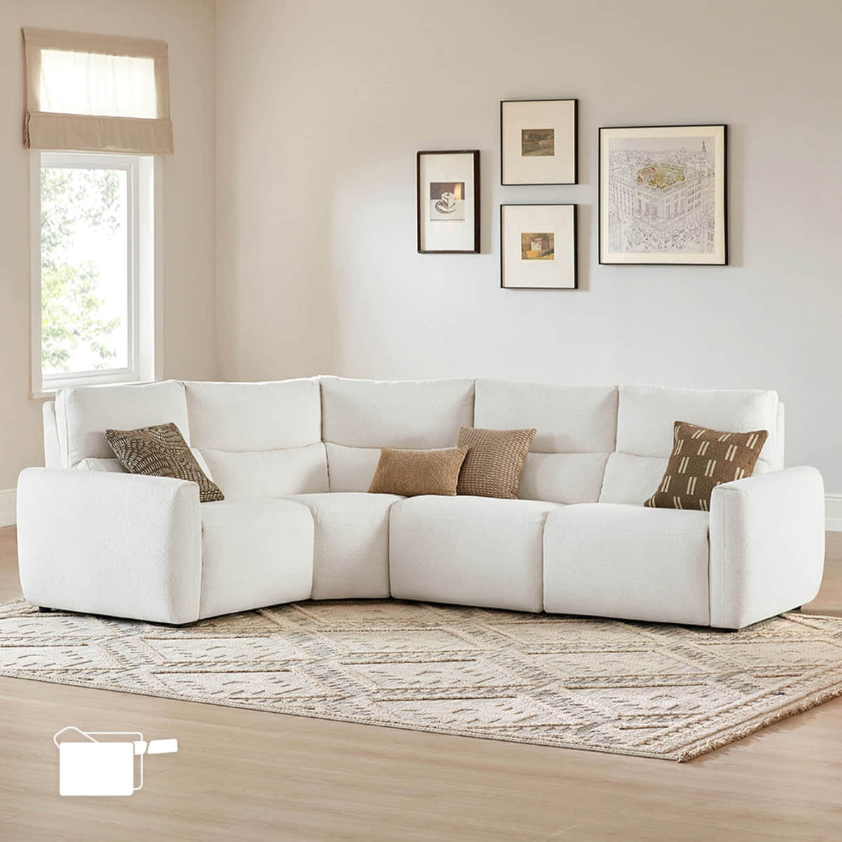 4-Seat Zero Gravity Reclining Sectional Sofa with Power Headrest