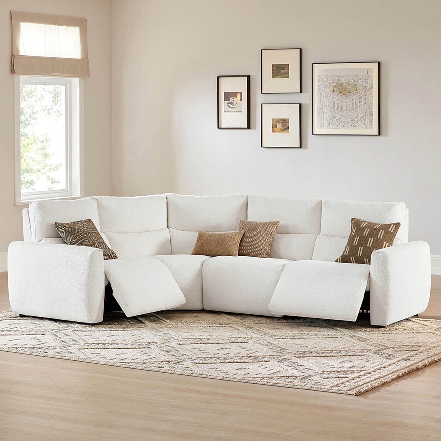 4-Seat Zero Gravity Reclining Sectional Sofa with Power Headrest