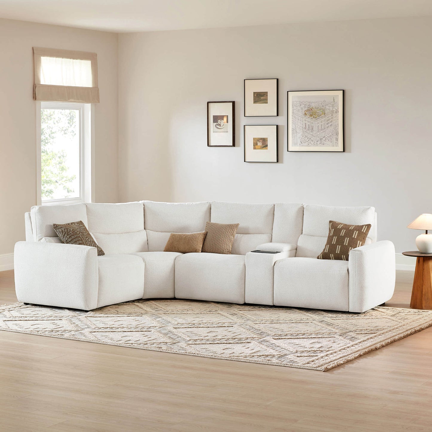 4-Seat Zero Gravity Reclining Sectional Sofa with Power Headrest