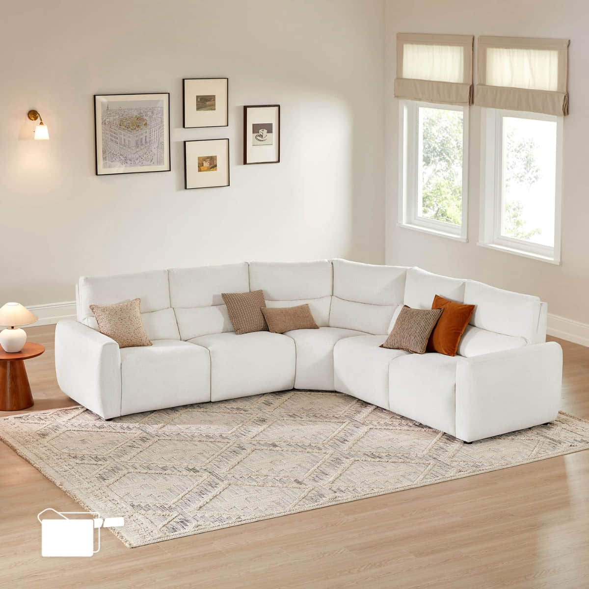 5-Seat Zero Gravity Reclining Sectional Sofa with Power Headrest