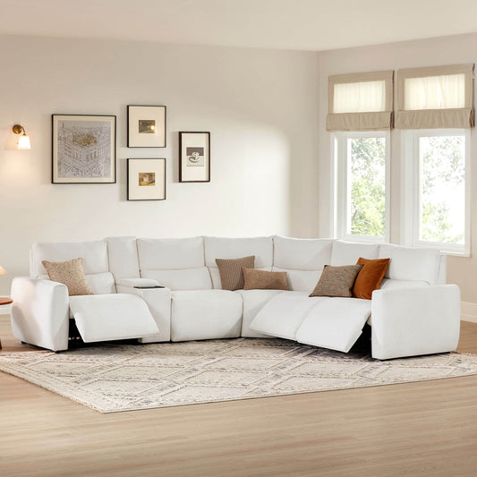 5-Seat Zero Gravity Reclining Sectional Sofa with Power Headrest
