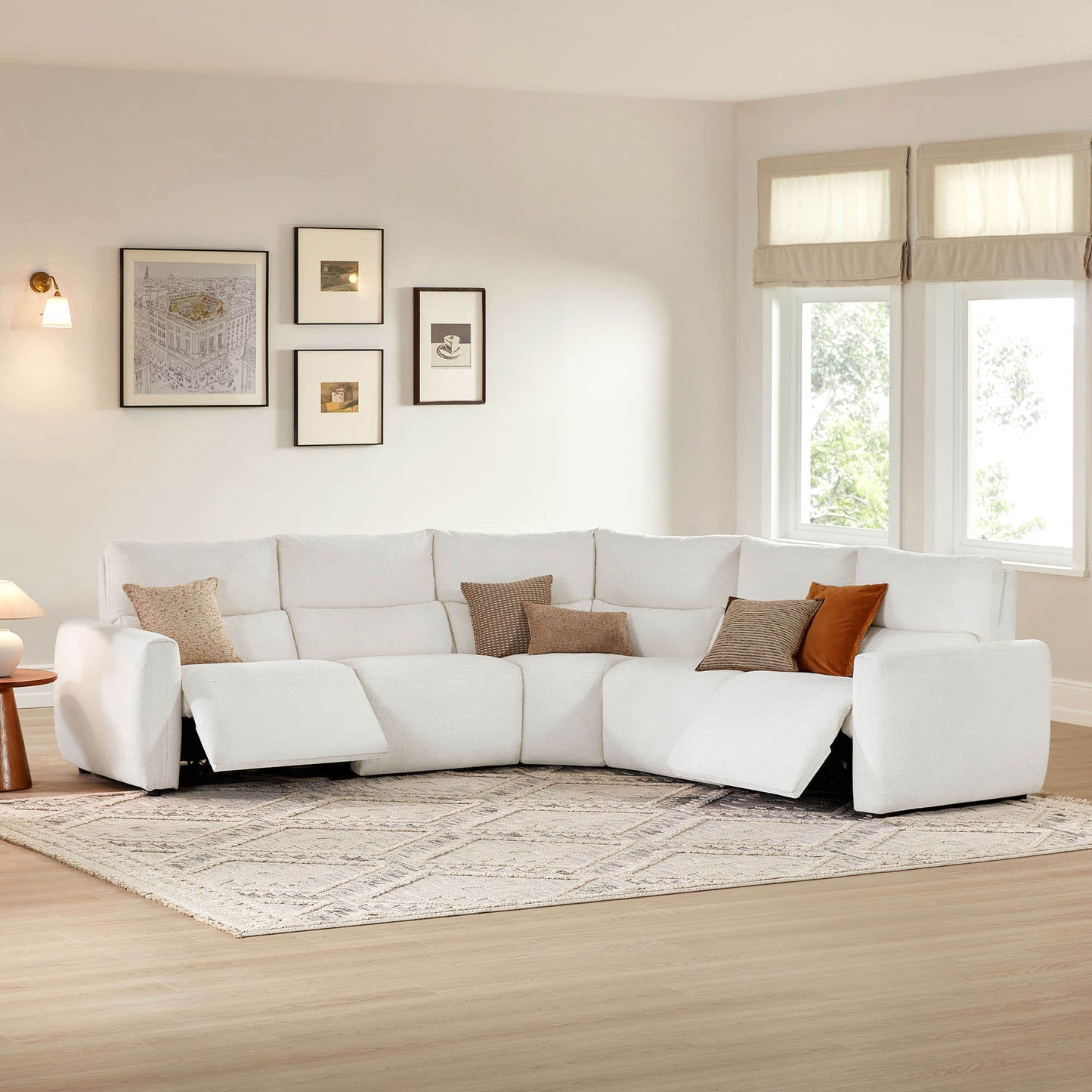 5-Seat Zero Gravity Reclining Sectional Sofa with Power Headrest