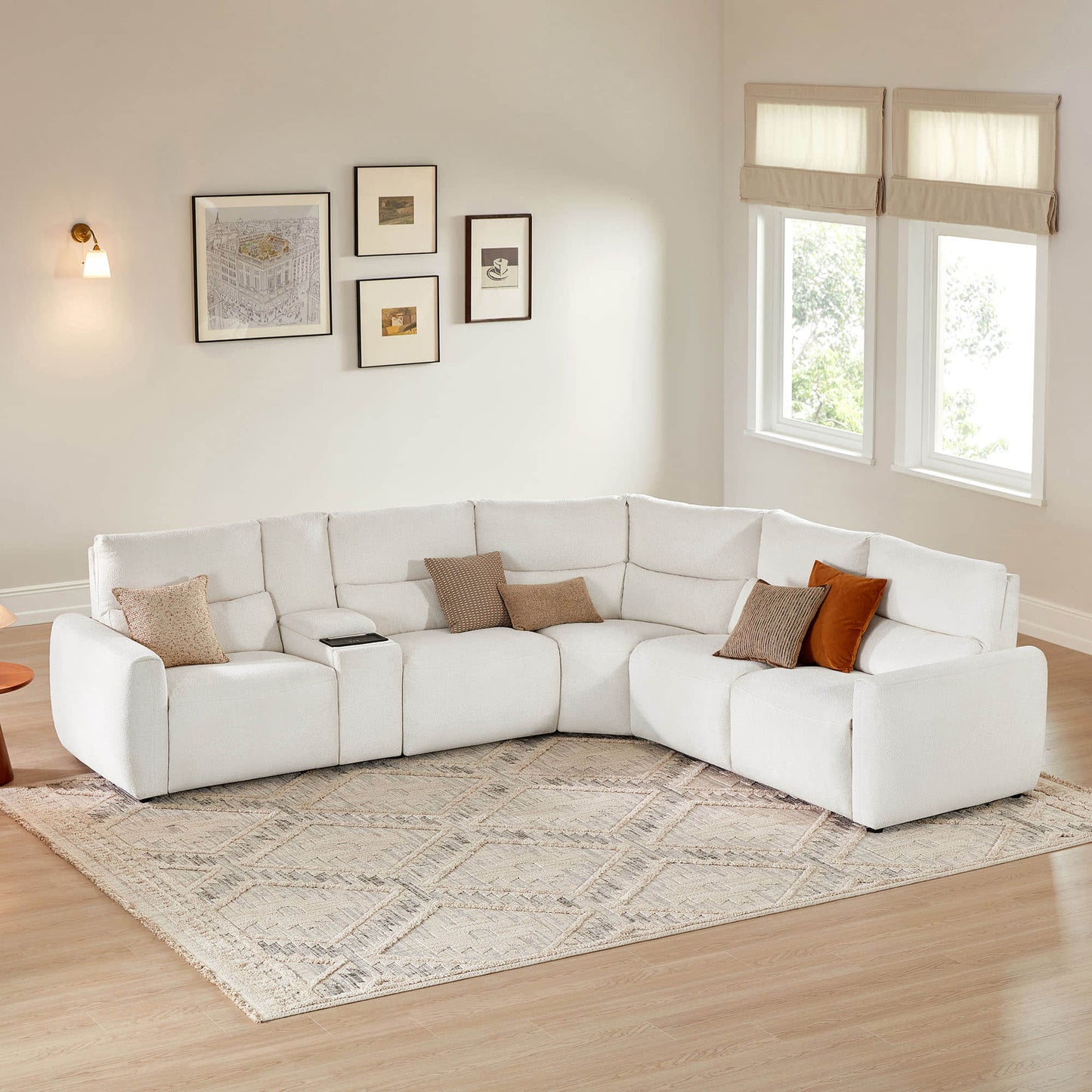 5-Seat Zero Gravity Reclining Sectional Sofa with Power Headrest