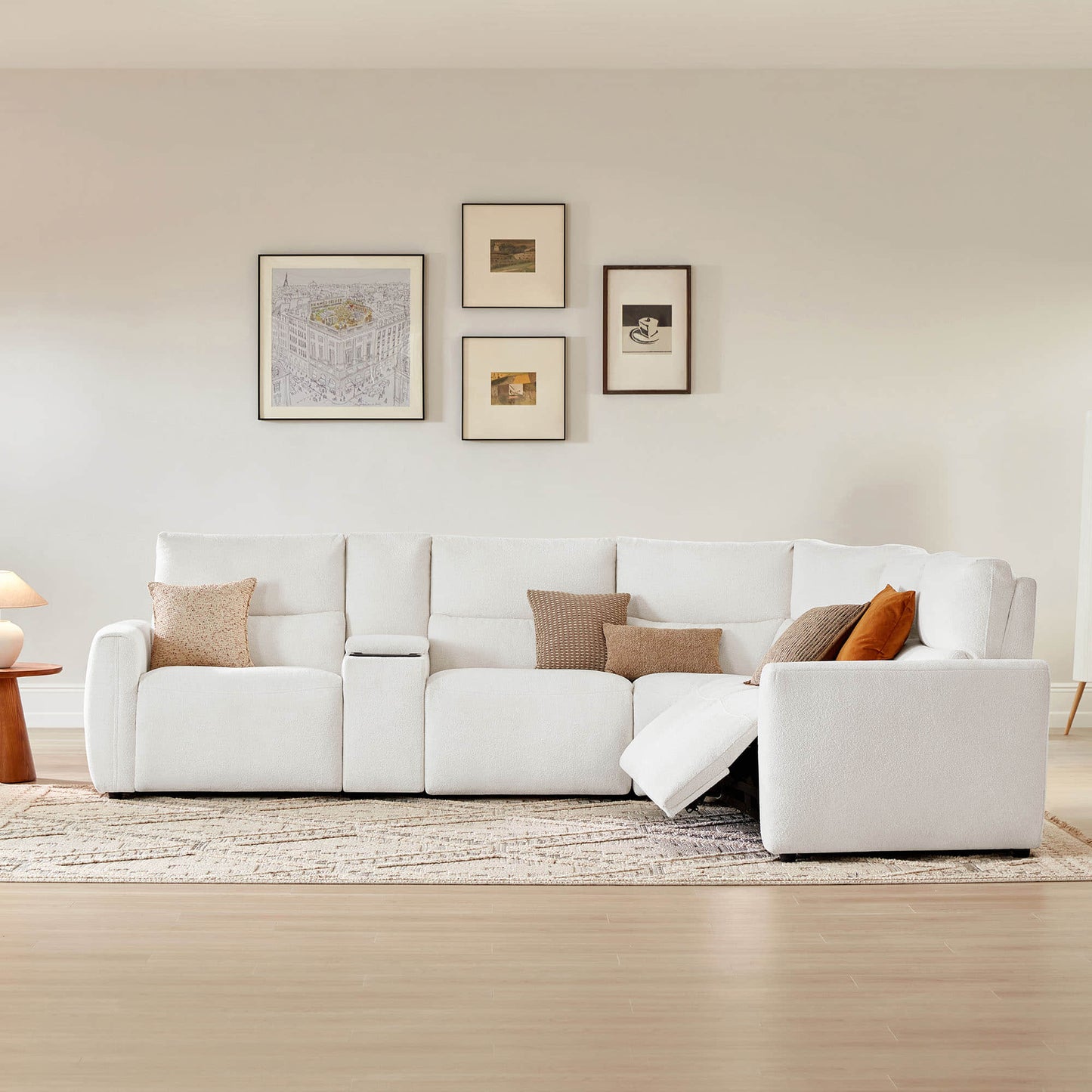 5-Seat Zero Gravity Reclining Sectional Sofa with Power Headrest