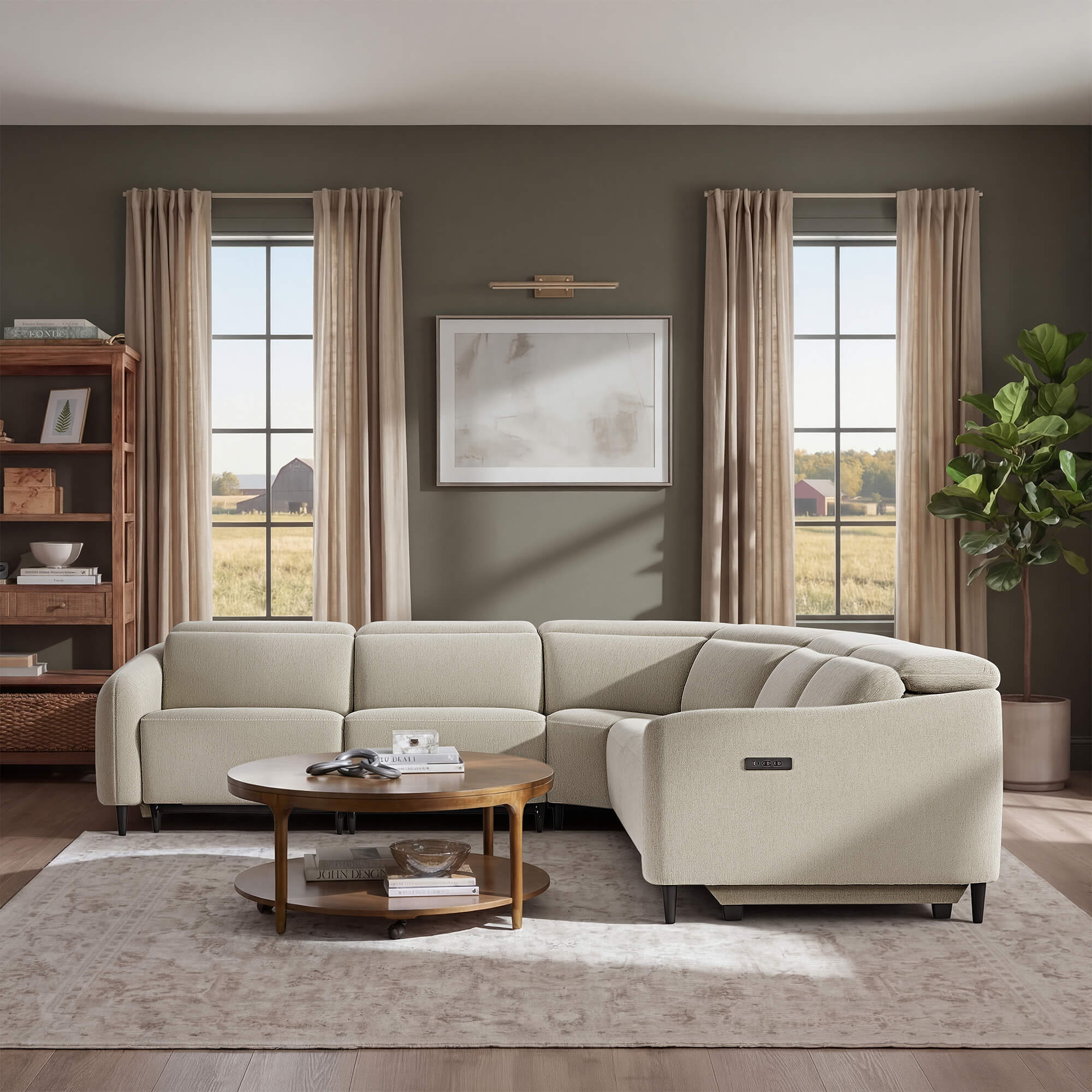 5-Seater Reclining Sofa with Soft, Breathable Fabric