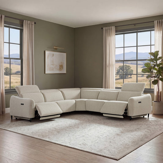 5-Seater Reclining Sofa with Soft, Breathable Fabric