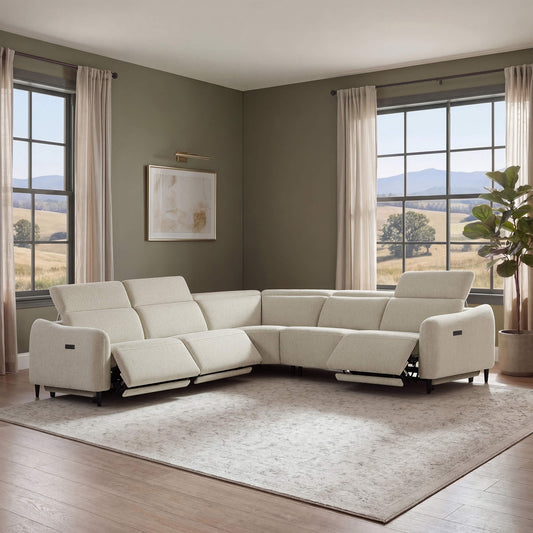 5-Seater Reclining Sofa with Soft, Breathable Fabric