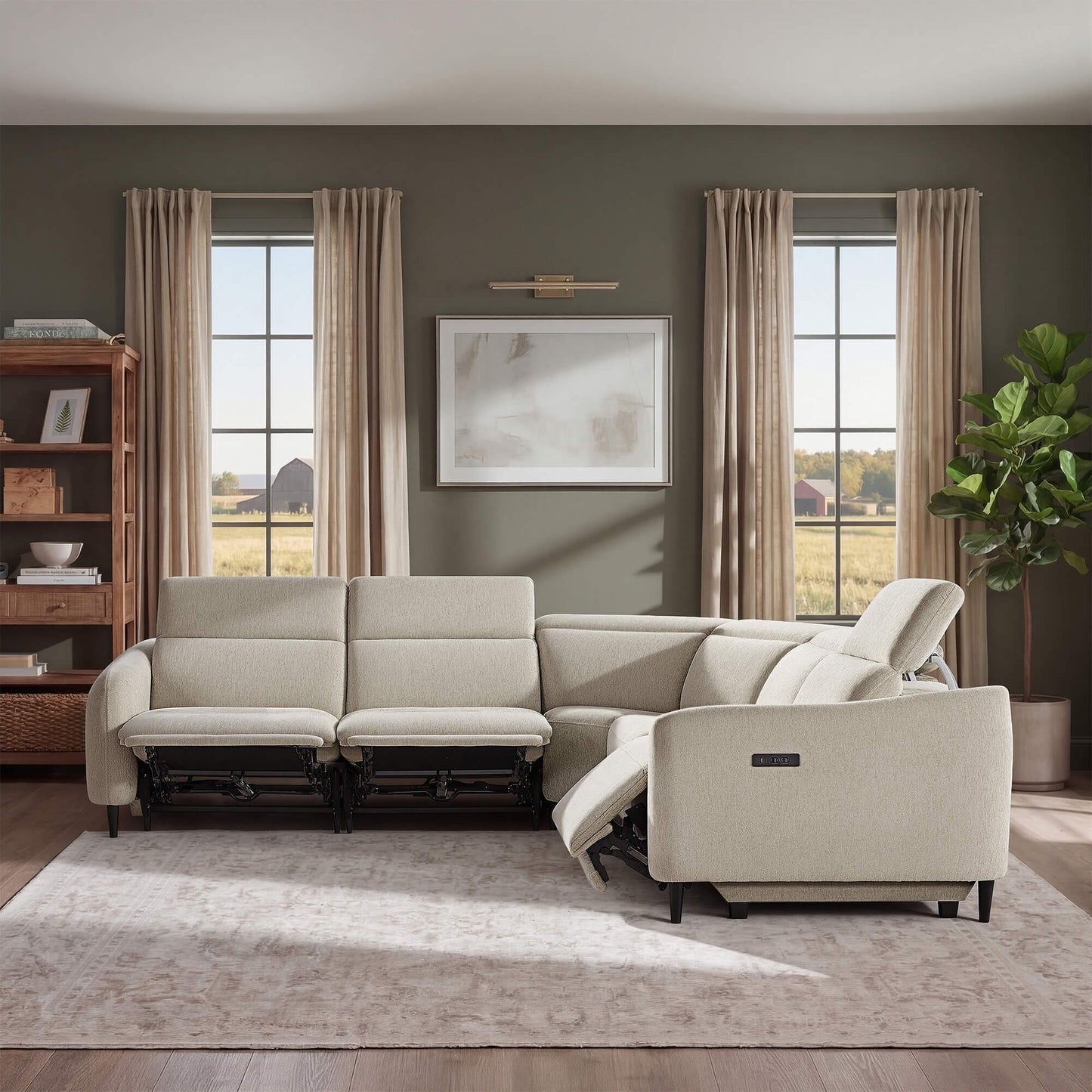 5-Seater Reclining Sofa with Soft, Breathable Fabric
