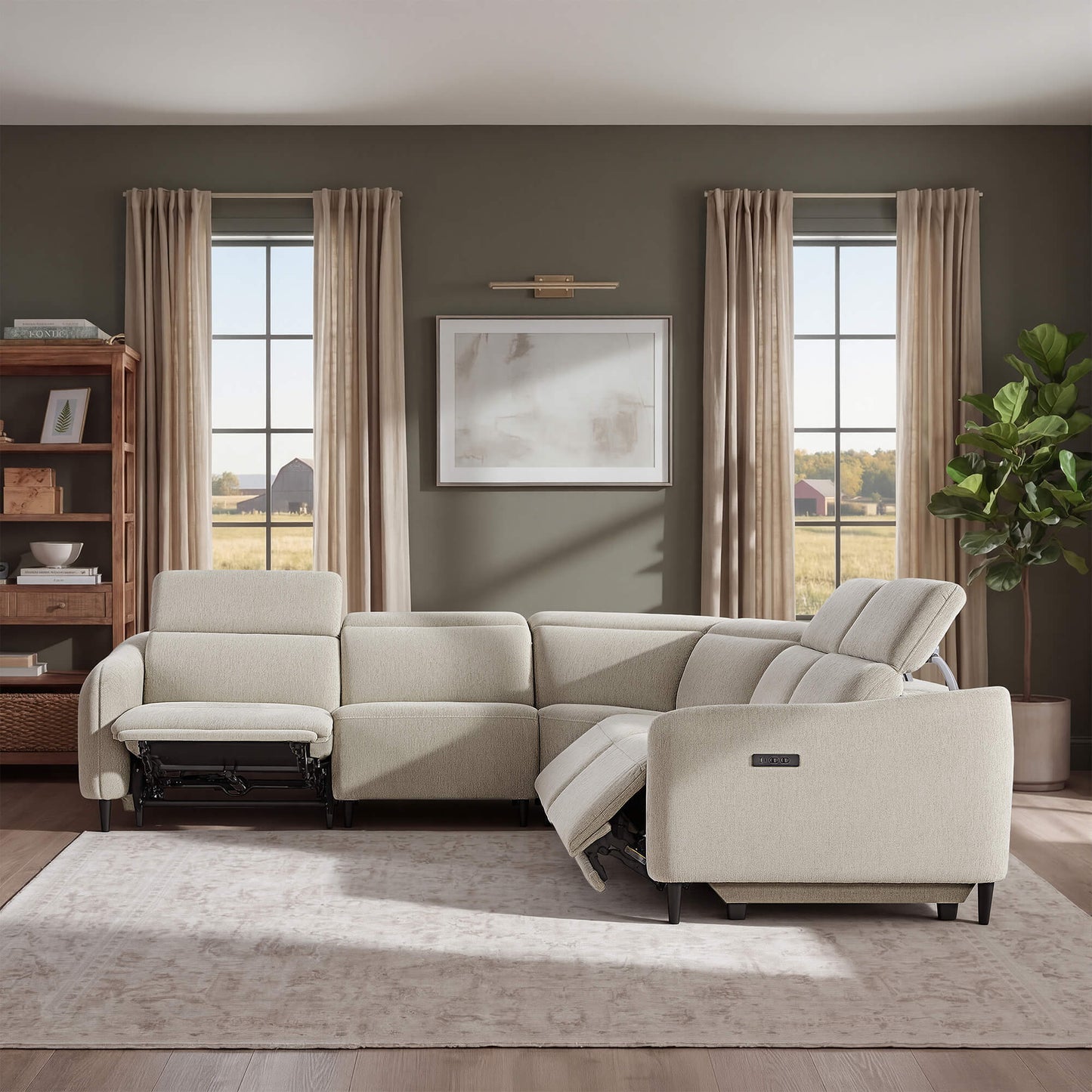 5-Seater Reclining Sofa with Soft, Breathable Fabric